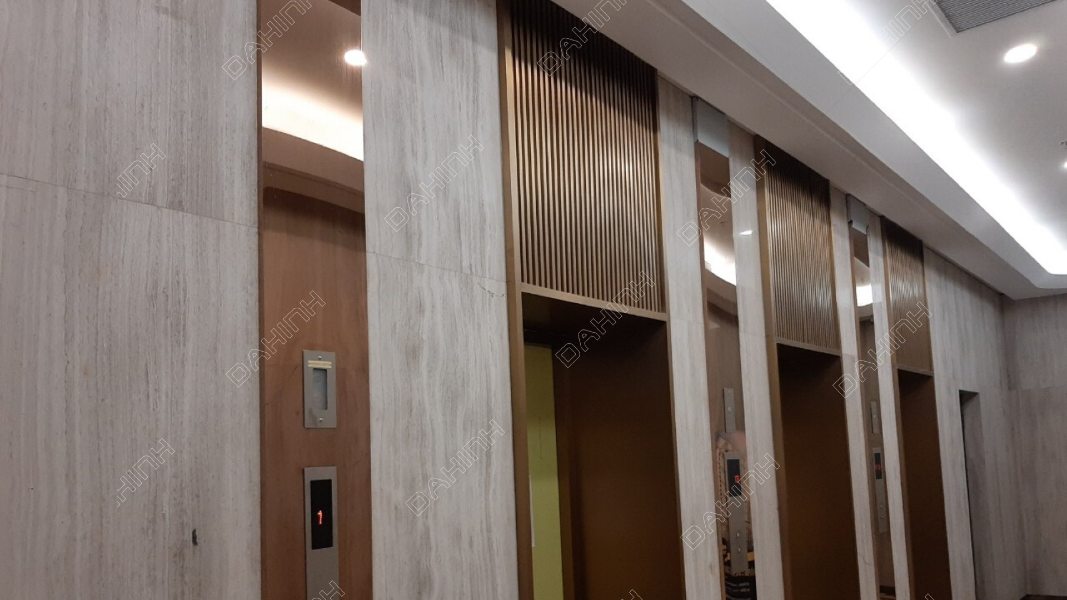 Ốp inox thang máy màu đồng